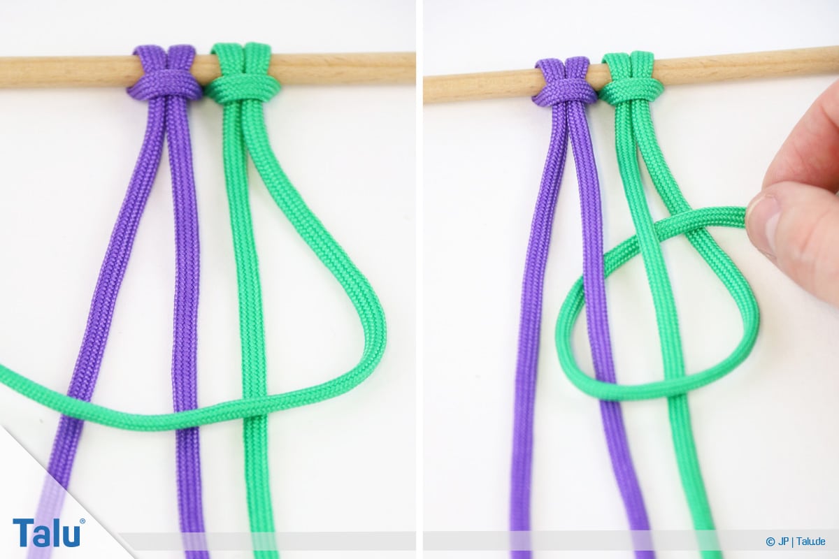 Paracord knoten, Wechselschlag Beginn