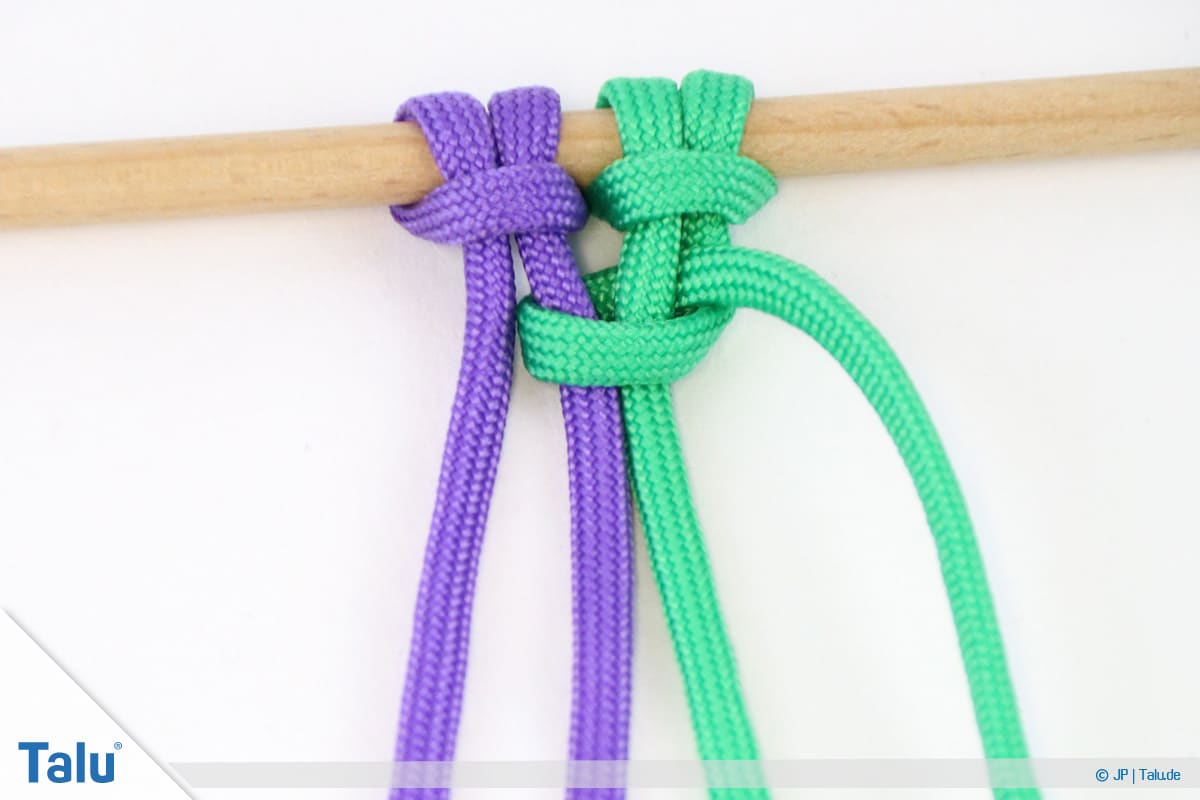 Paracord knoten, Wechselschlag weitere Schritte