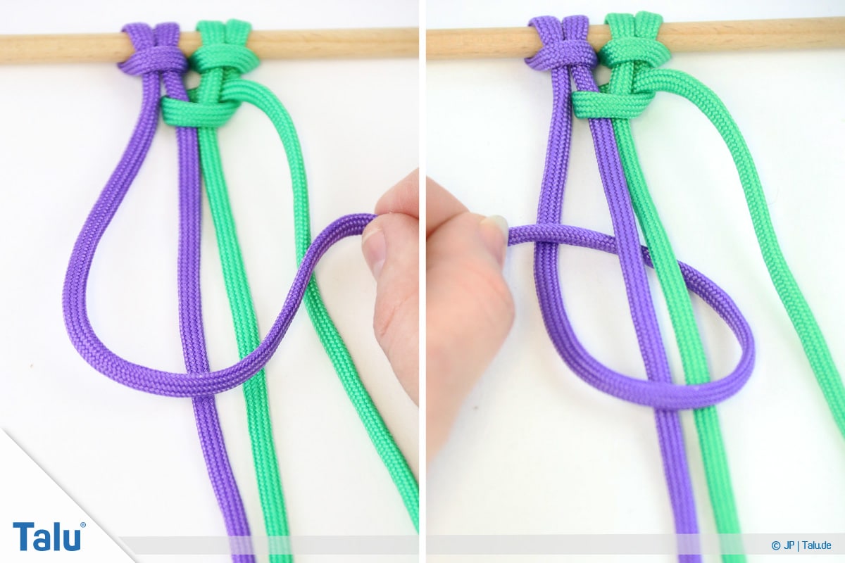 Paracord knoten, Wechselschlag mit Paracord knoten