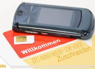 Nano/Micro SIM-Karte zuschneiden, Tutorial und Schablone
