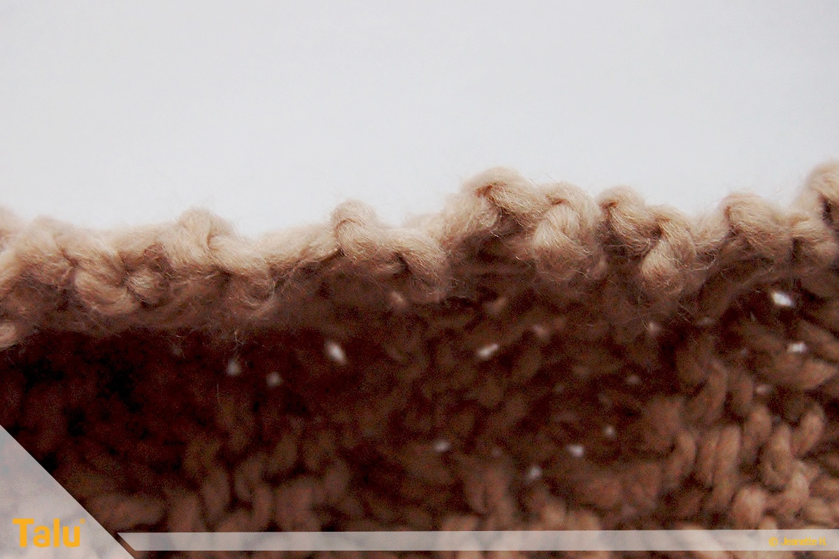 Strickjacke stricken, Knötchenrand