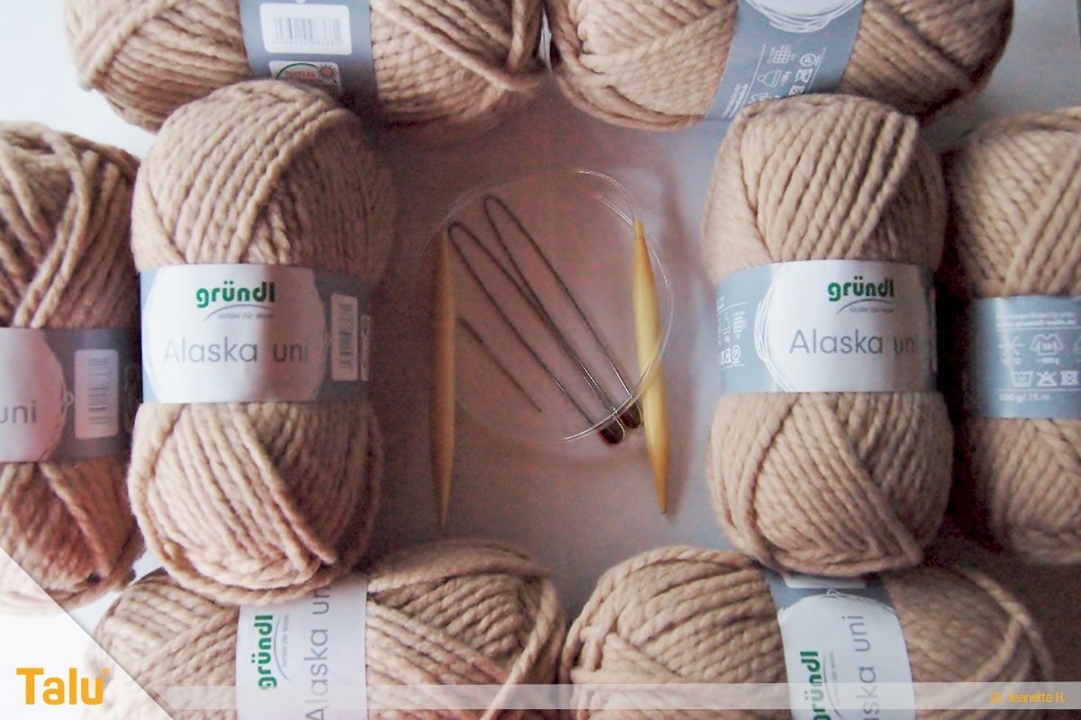 Strickjacke stricken, Material