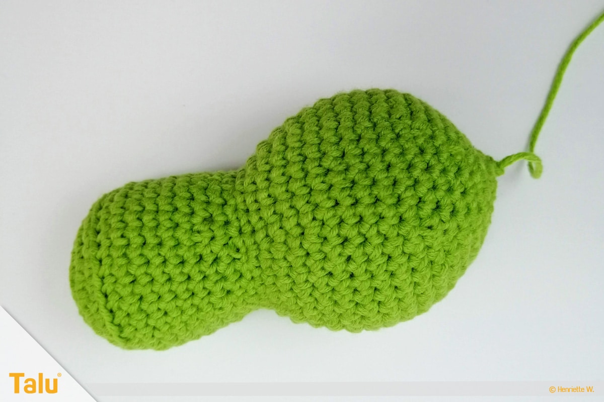 Drache häkeln, gehäkelter Kopf des Drachen