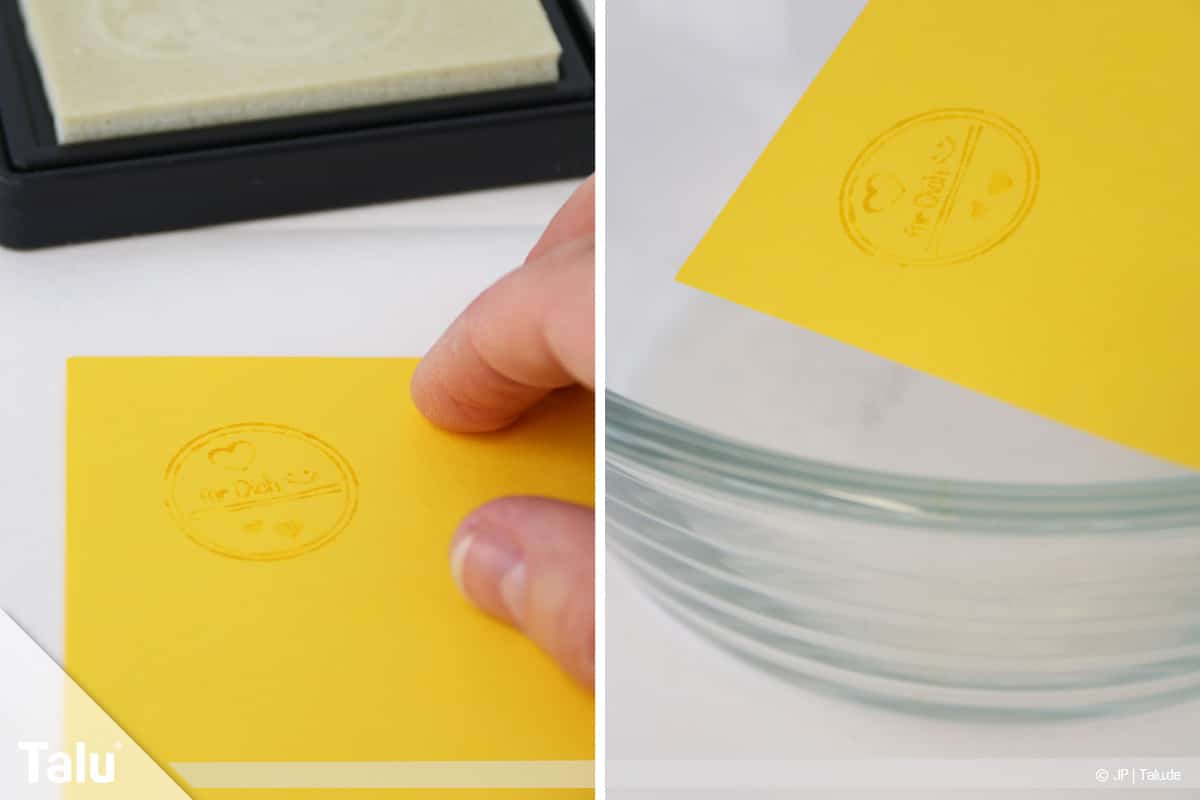 Embossing, Anleitung, Stempelabdruck mit Tinte