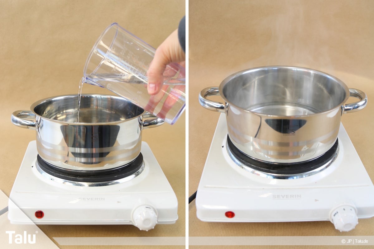 Essbaren Kleber selber machen, CMC-Kleber, Wasser kochen