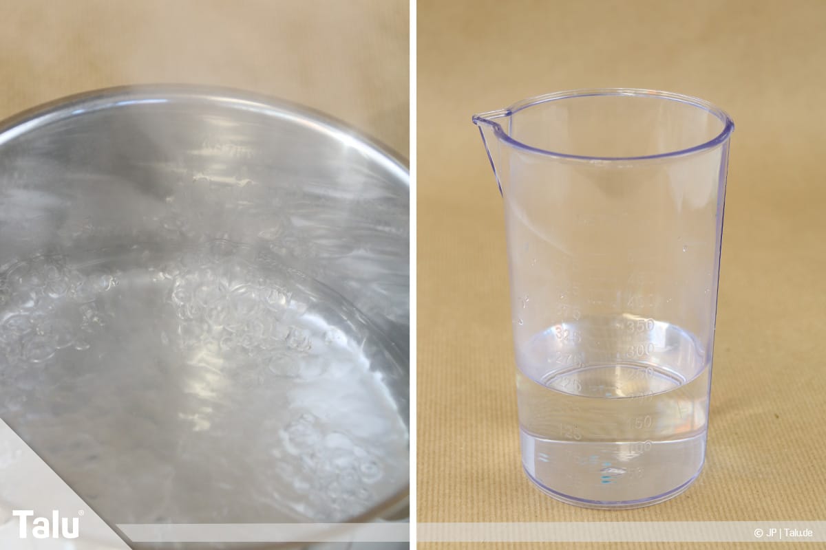 Essbaren Kleber selber machen, CMC-Kleber, Wasser abkühlen lassen