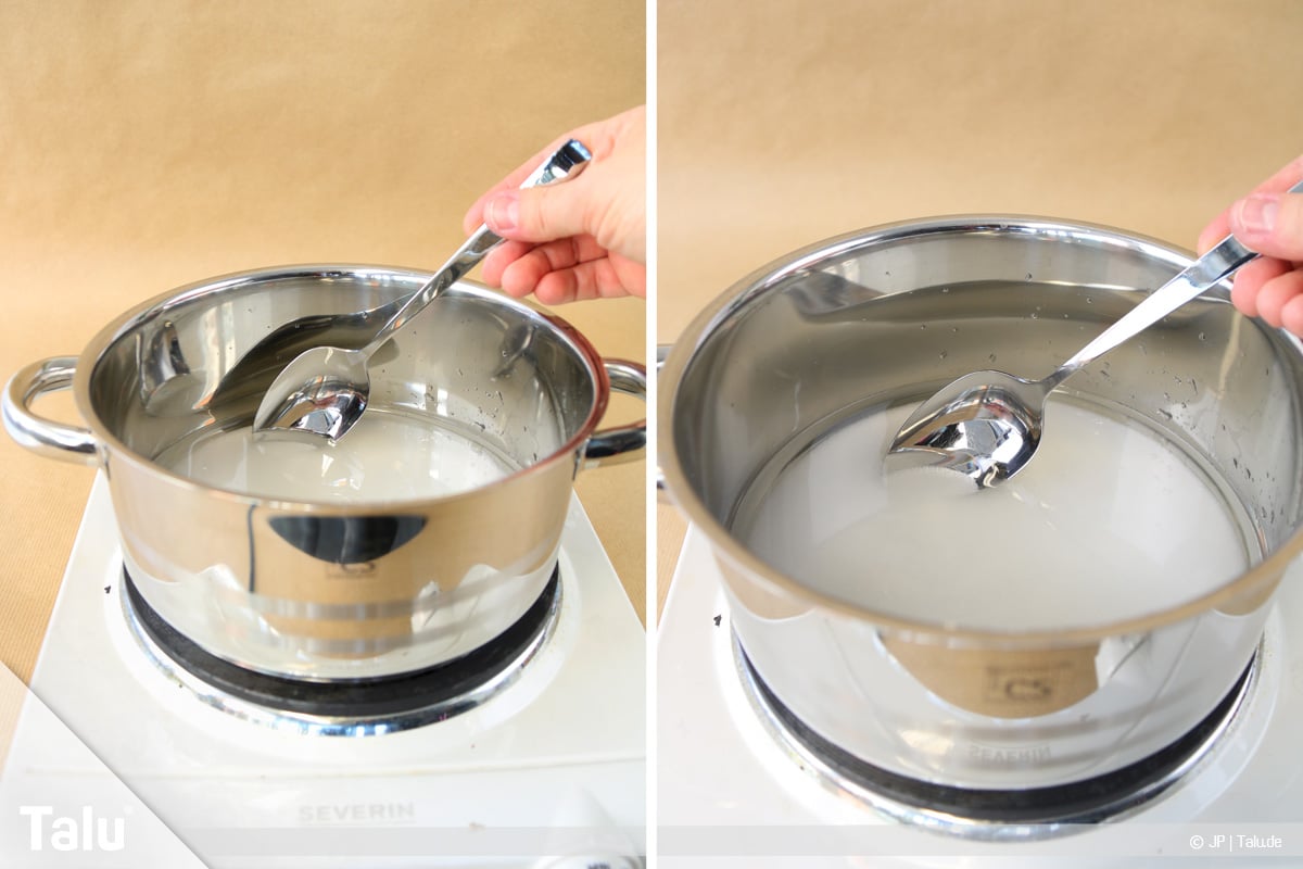 Essbaren Kleber selber machen, Zuckerkleber, Zucker-Wasserlösung