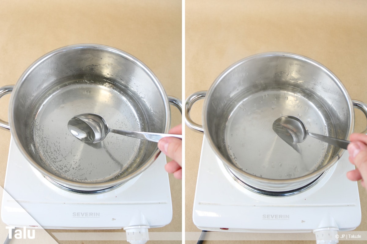 Essbaren Kleber selber machen, Zuckerkleber, Zucker-Wasserlösung aufkochen lassen