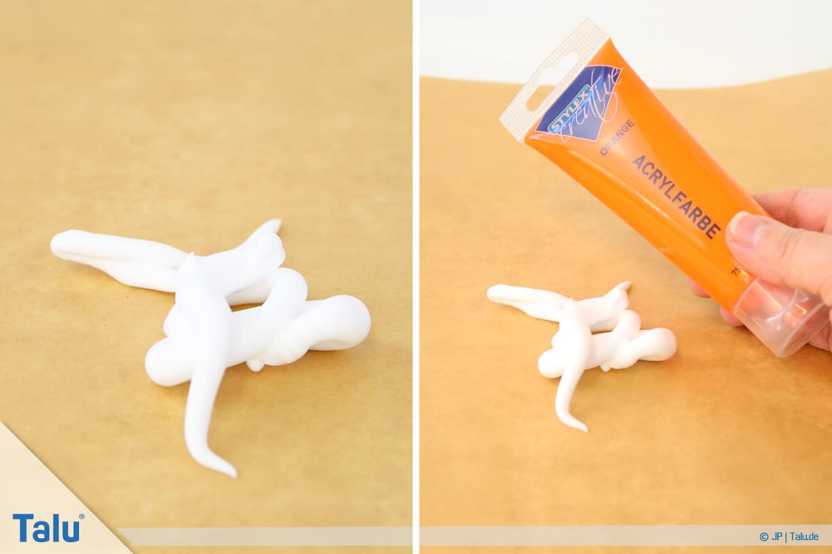 Malen mit Rasierschaum, Papier auf Schaum, Schaum und Farbe