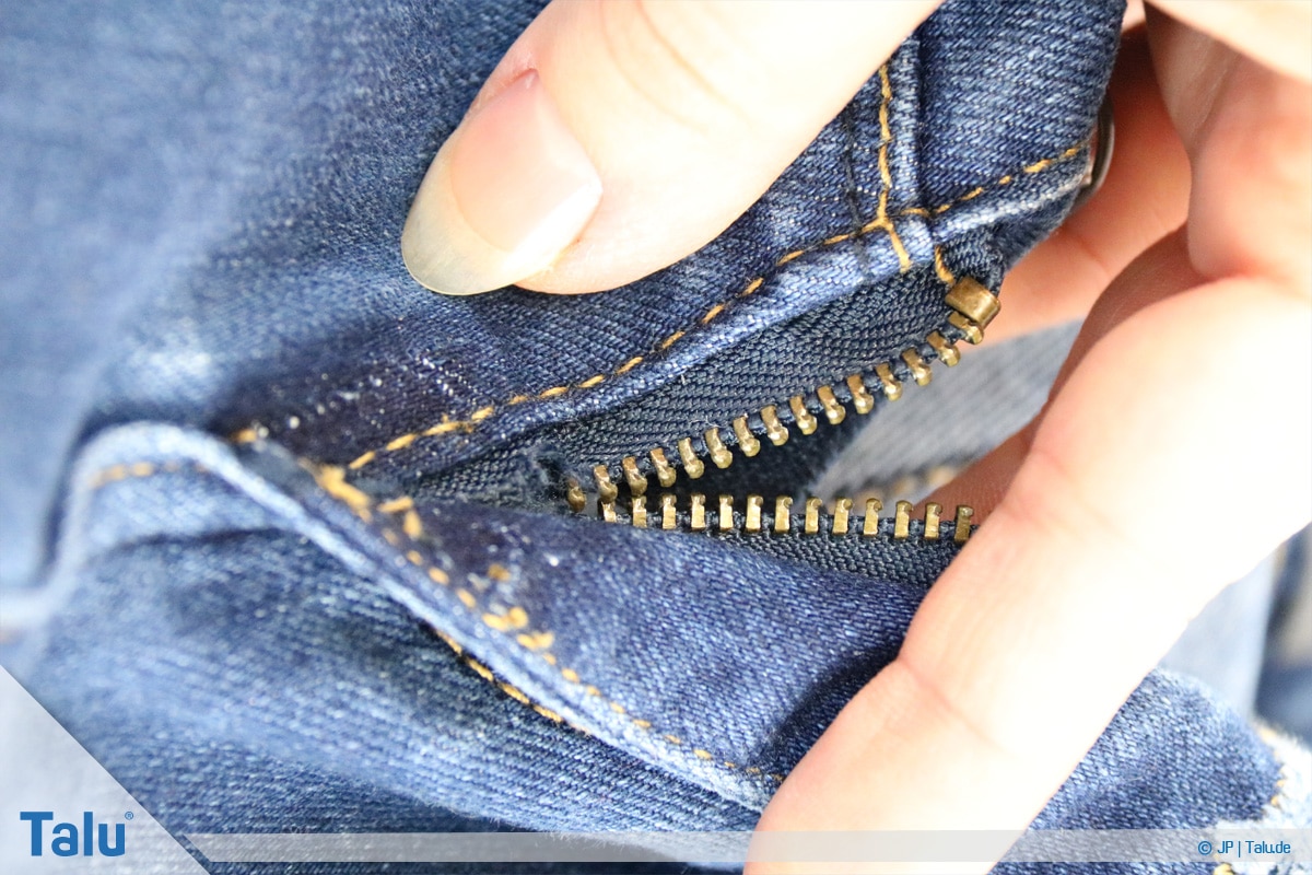 Reißverschluss-Zipper wieder einfädeln, Reißverschluss ohne Zipper