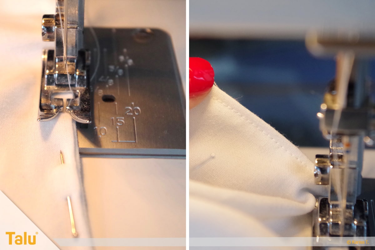 Taufkleid nähen, weiter mit Nähmaschine nähen