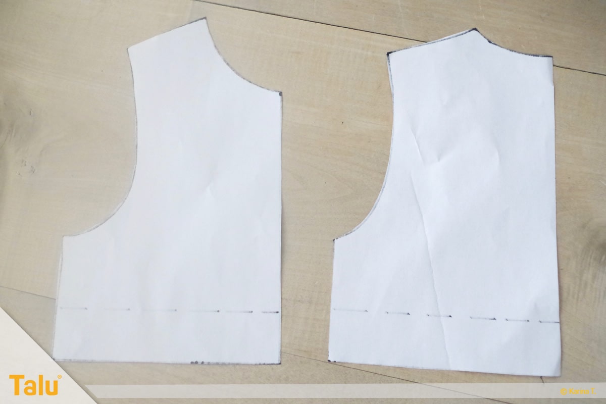 Taufkleid nähen, Schnittmusterteile
