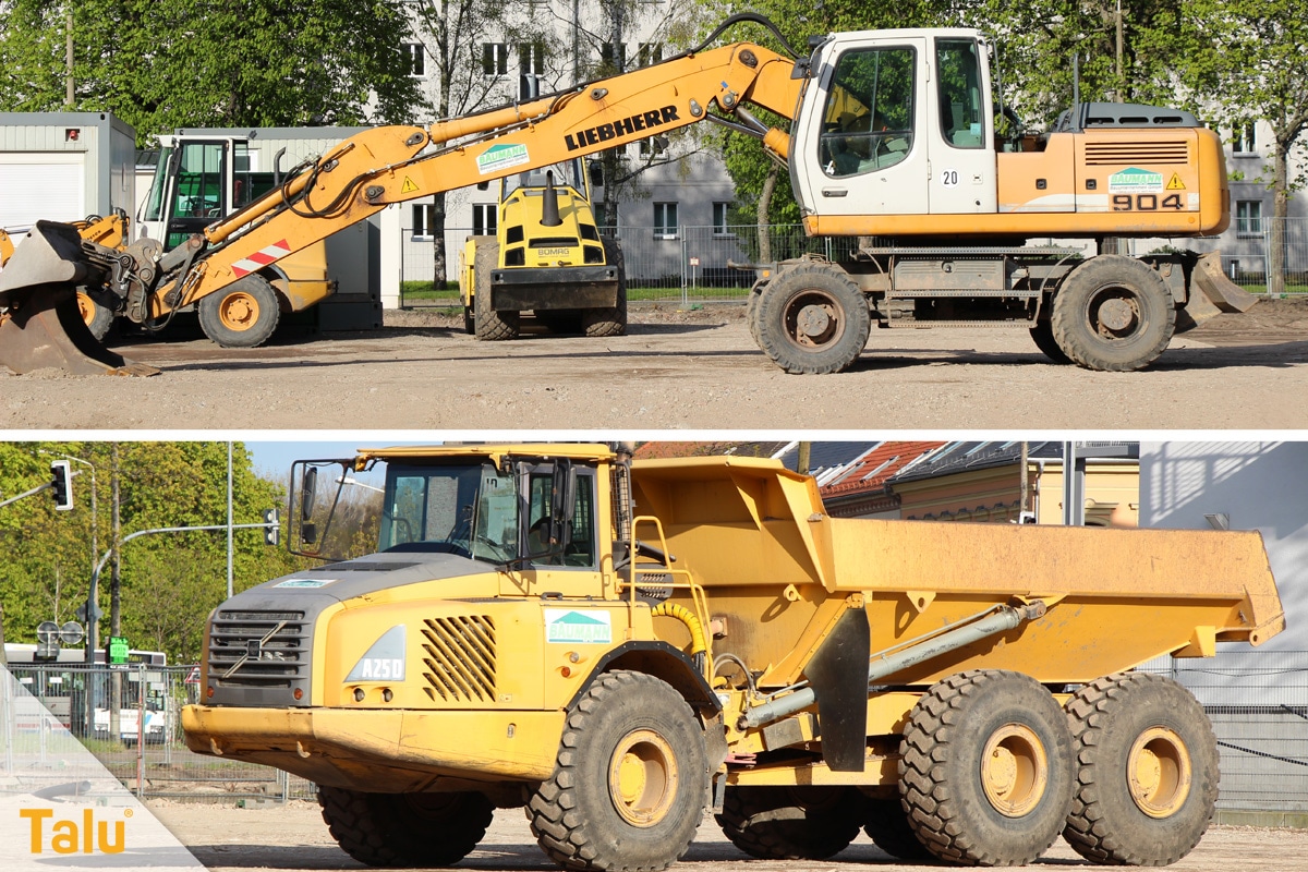 Was gehört zum Rohbau, Baumaschinen