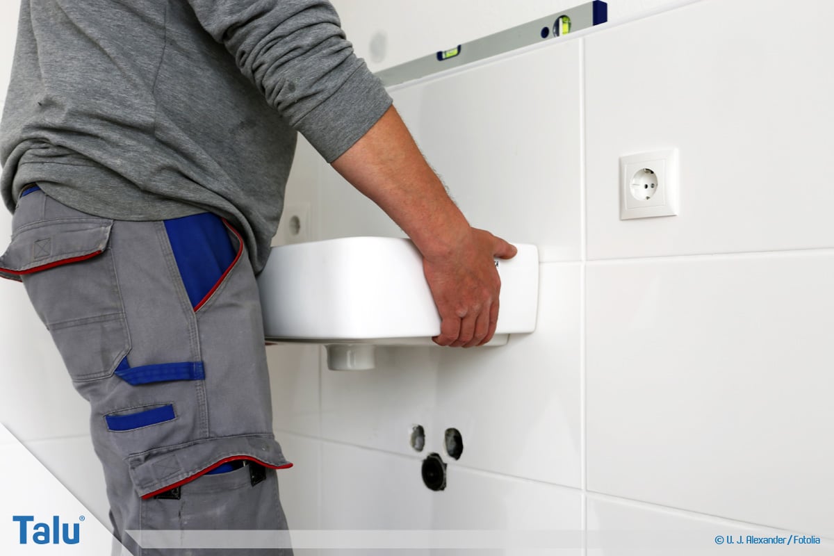 Waschbecken montieren, DIN-Norm-Werte