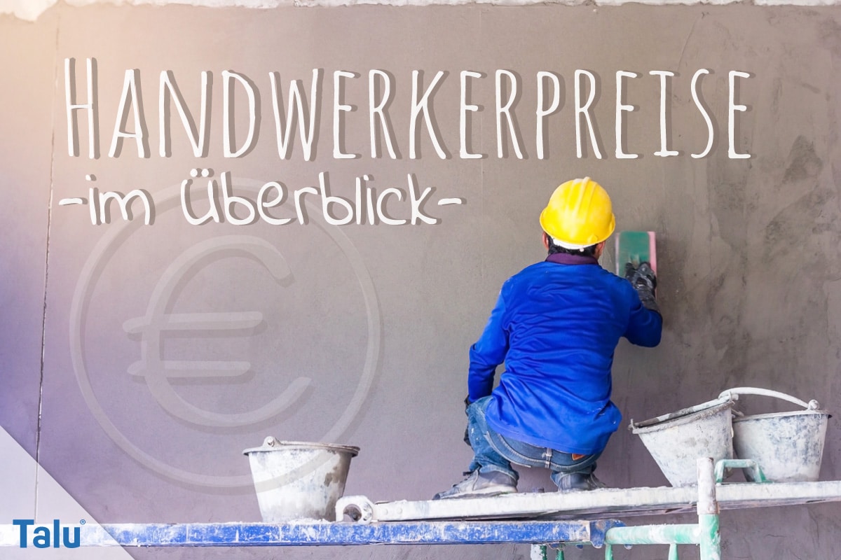 Handwerkerpreise im Überblick, Stundensätze von 25 Berufen