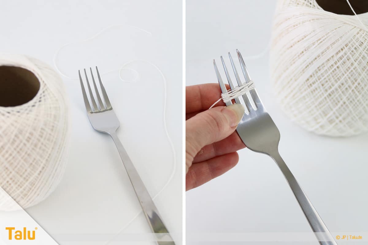 Oster basteln, Osterhasen-Girlande, Mini-Pompon beginnen