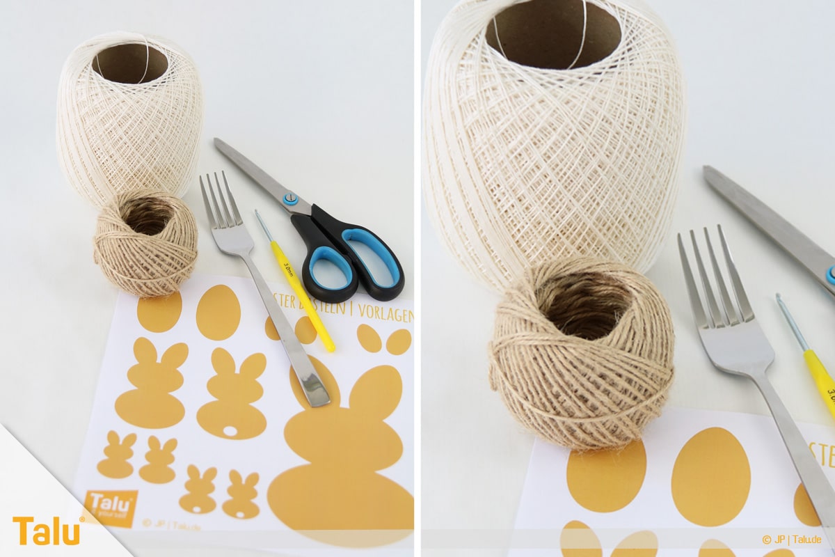 Oster basteln, Osterhasen-Girlande, Material