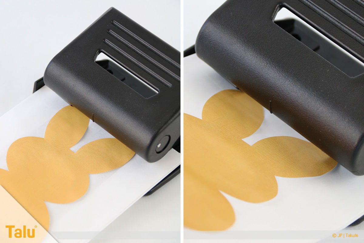 Oster basteln, Geschenktasche aus Butterbrottüte, mit Locher Löcher stanzen
