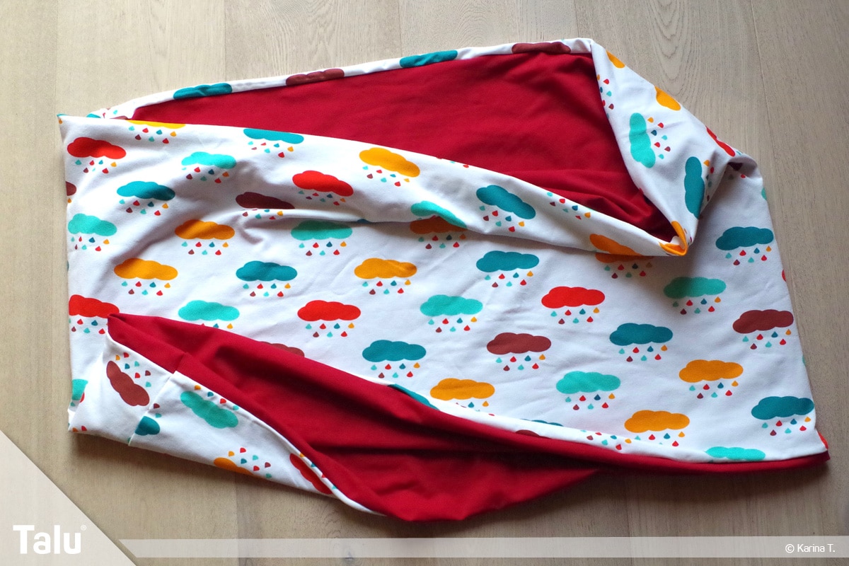 Stillschal nähen aus Jersey, fertig genähter Stillschal