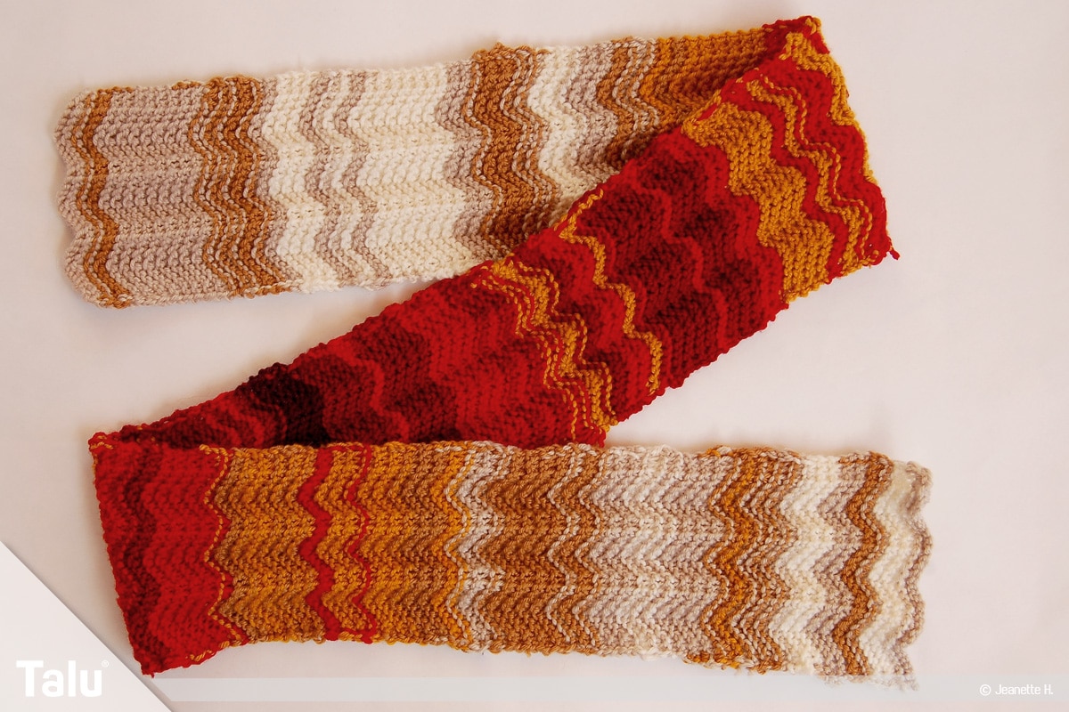 Wetterdecke stricken, kostenlose Strickanleitung Jahresdecke, fertig mit vernähten Fäden