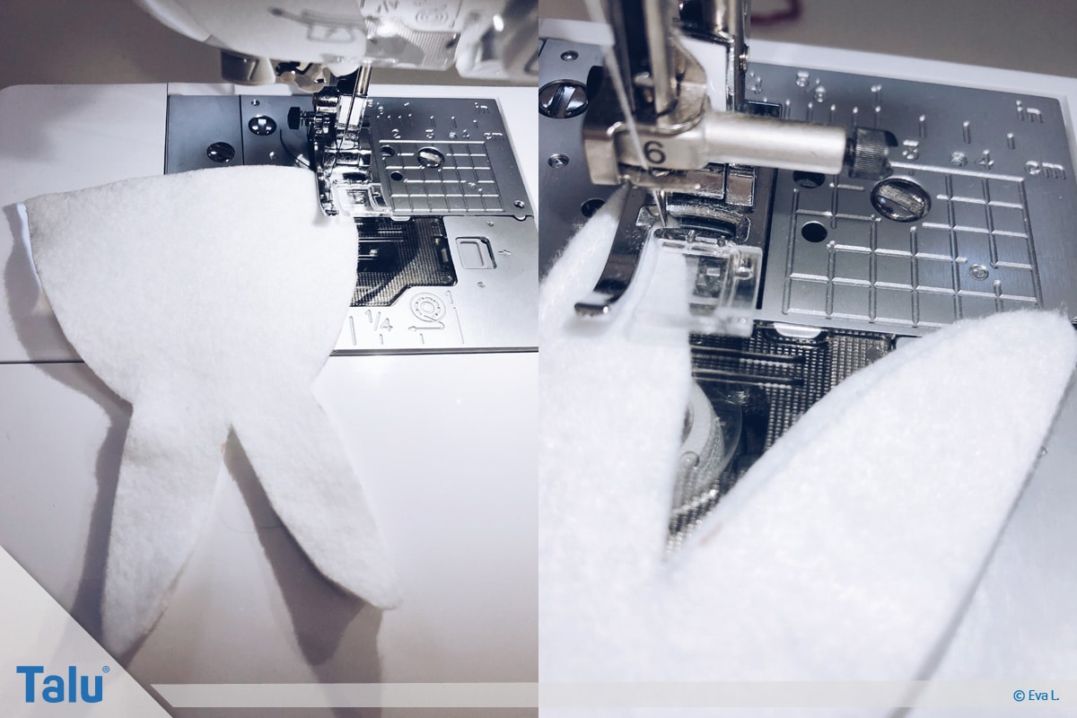 Eierwärmer nähen, Hasen-Eierwärmer mit Nähmaschine nähen
