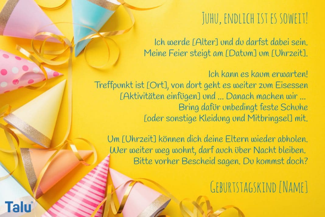 Einladungstext für Kindergeburtstag: 13 schöne Ideen - Talu.de