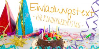 Einladungstext für Kindergeburtstag, Ideen