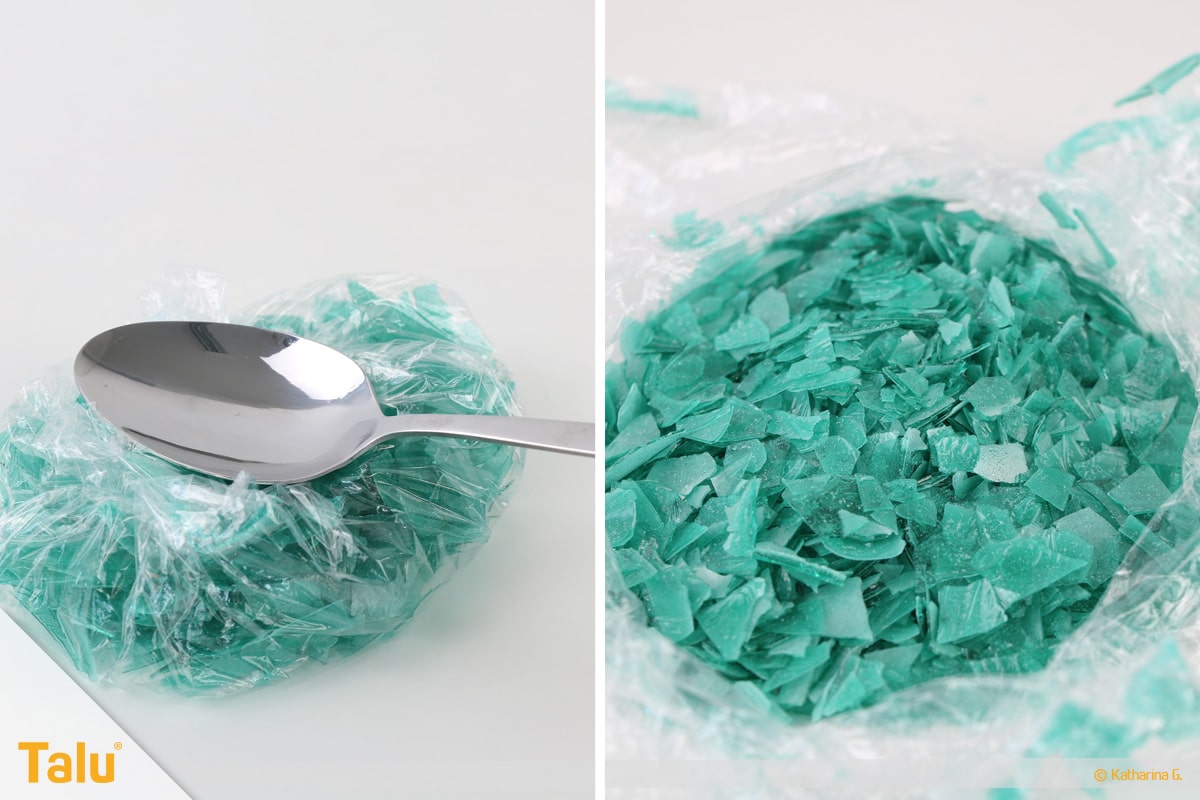 Essbarer Glitzer, Glitzerpulver, Variante aus Gummar, zerkleinerter Glitzer
