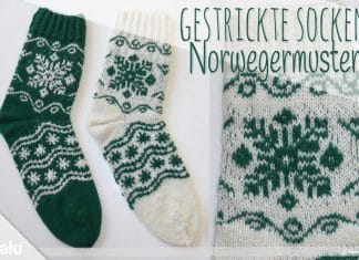 Gestrickte Socken, Norwegermuster stricken, kostenlose Strickanleitung