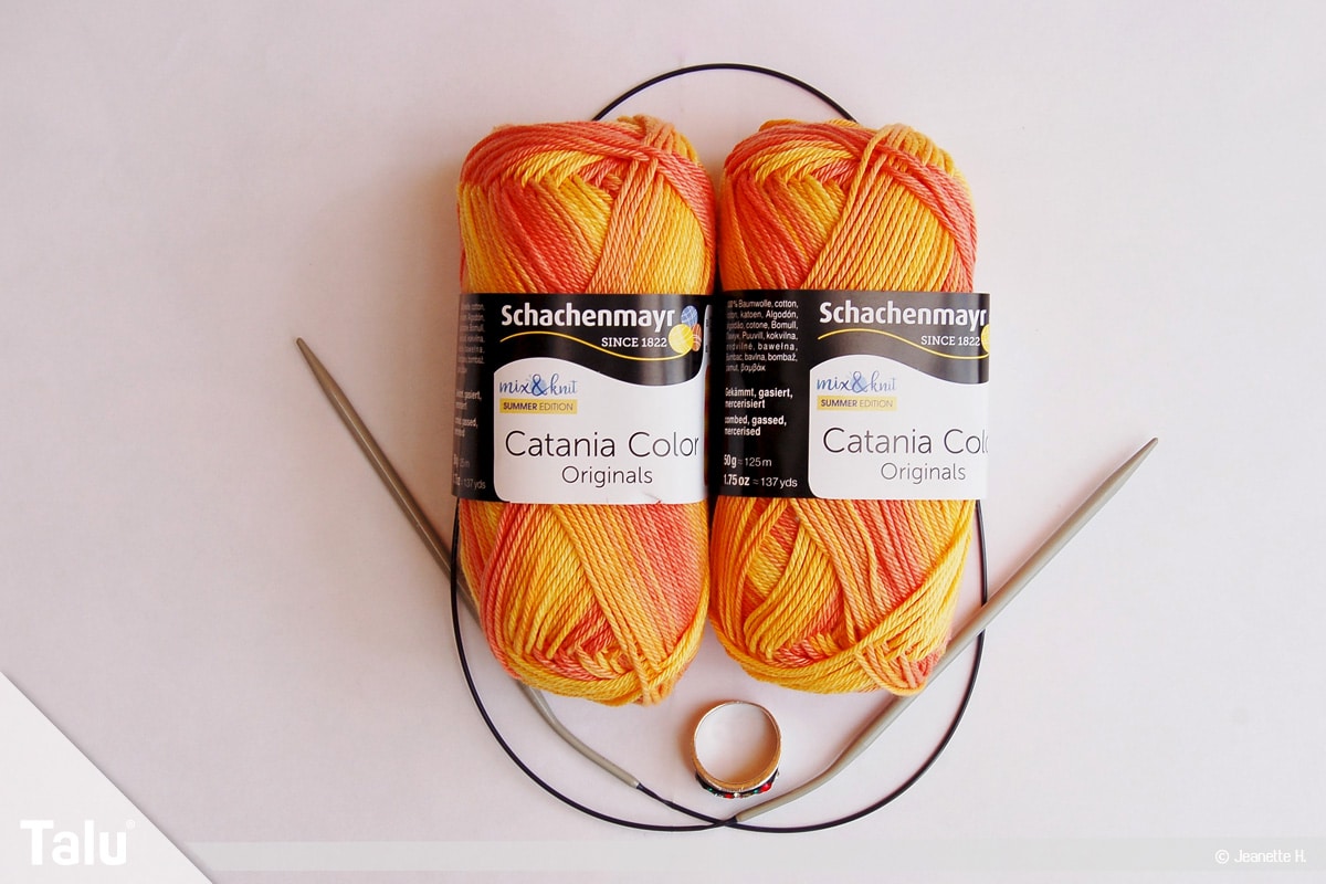 Möbiusschal stricken, Material