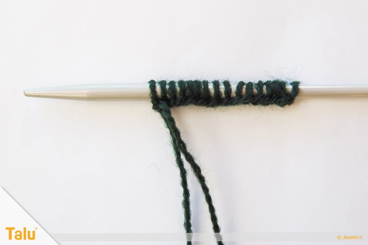 Wollreste verstricken, Teelicht-Hülle stricken, Maschenanschlag