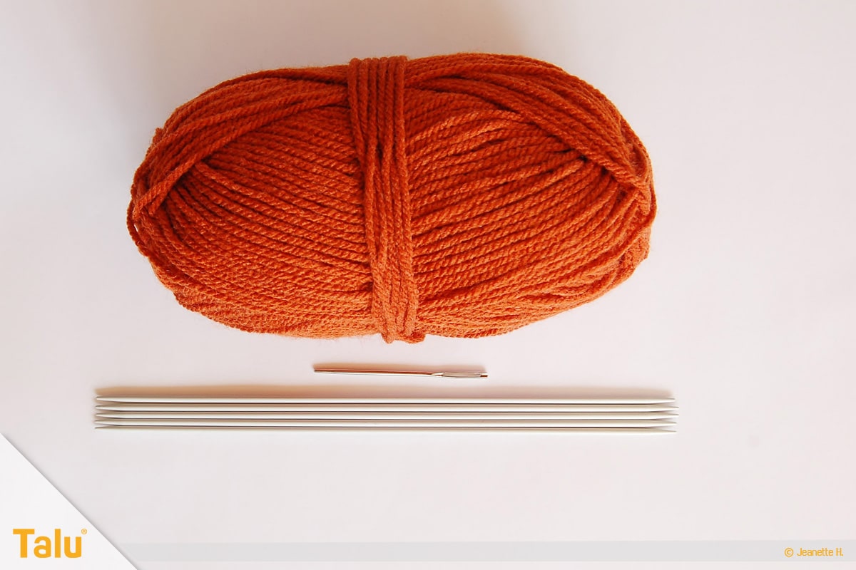 im Kreis stricken, in Runden stricken, Material Körbchen
