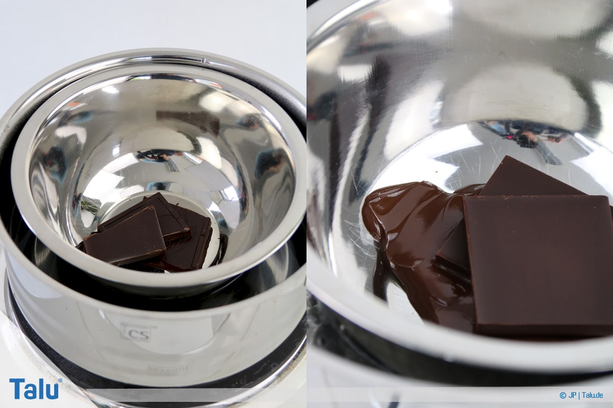 Marzipan färben, Variante mit Schokolade, Schokolade schmelzen