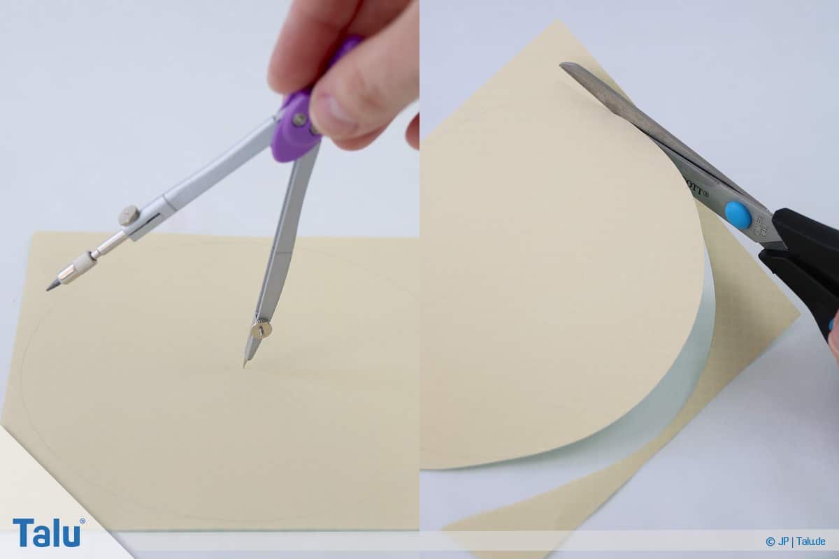 Papierrosen basteln, Anleitung, Einfache Papierrosen, Kreis ausschneiden