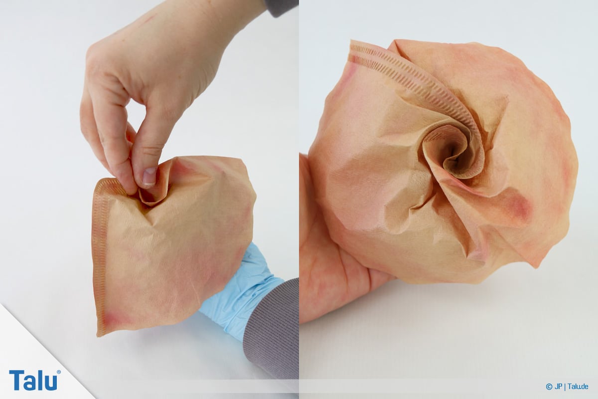 Papierrosen basteln, Anleitung, Papierrosen aus Filtertüten, Kaffeefilter zur Rose formen
