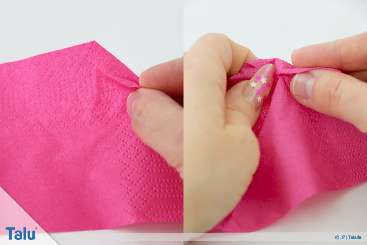 Papierrosen basteln, Anleitung, Papierrosen aus Servietten, weitere Faltungen