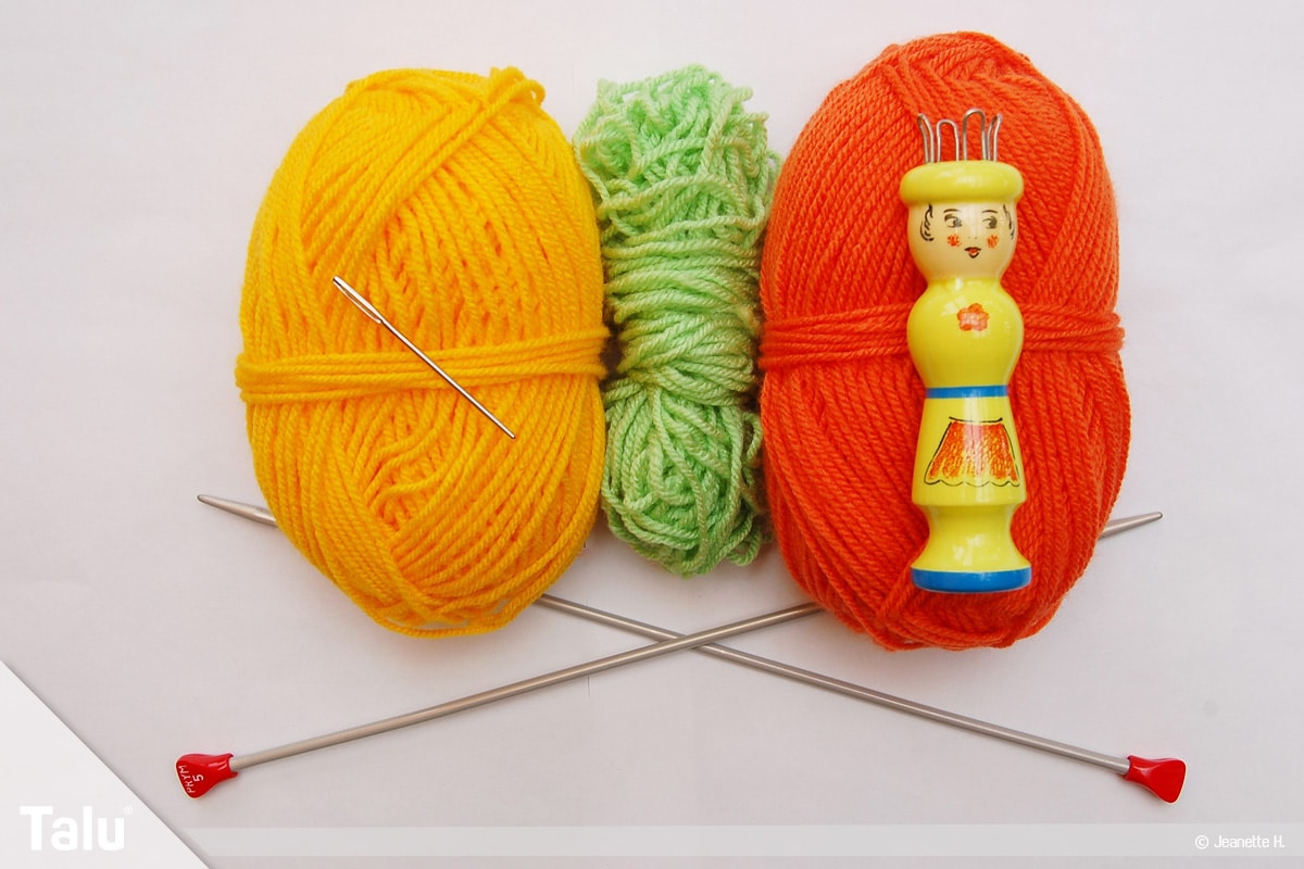 Schleife stricken, Material
