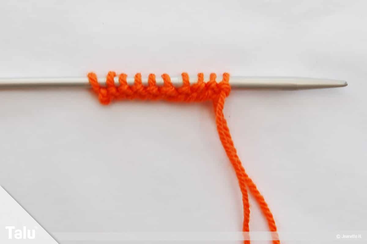 Schleife stricken, Modell 1, Maschenanschlag