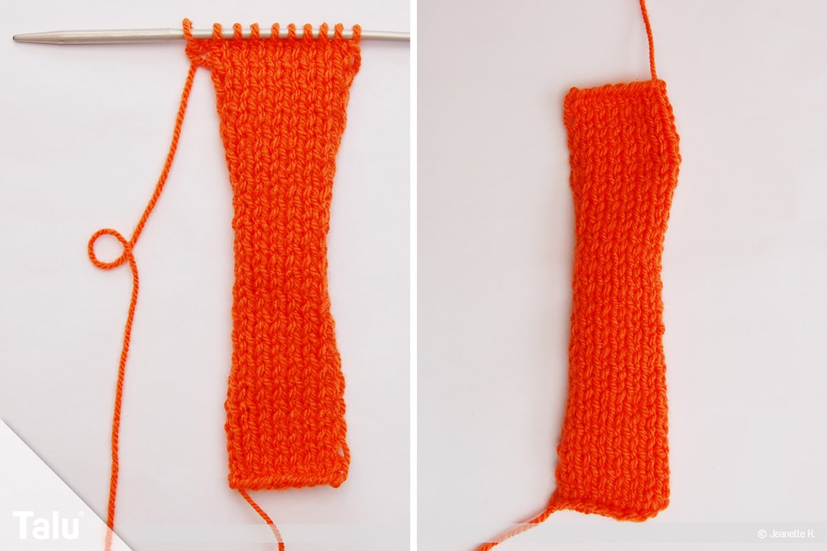 Schleife stricken, Modell 1, Strickarbeit