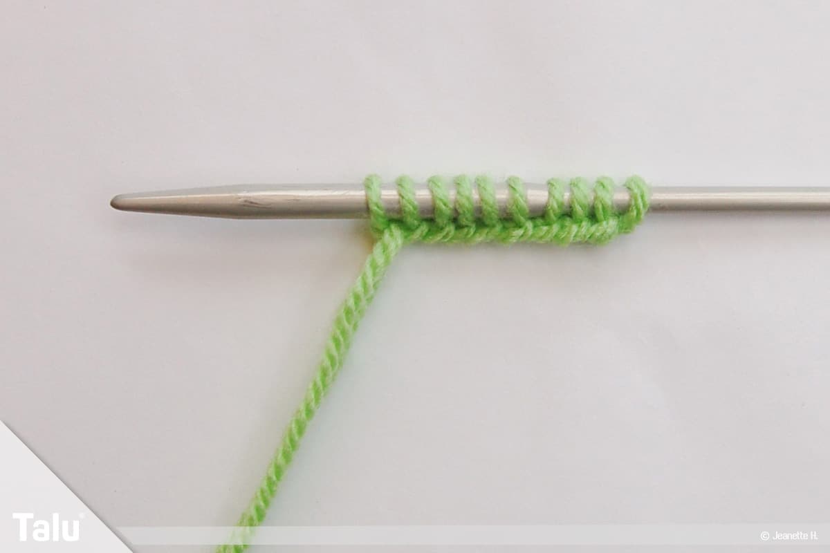 Schleife stricken, Modell 2, Maschenanschlag