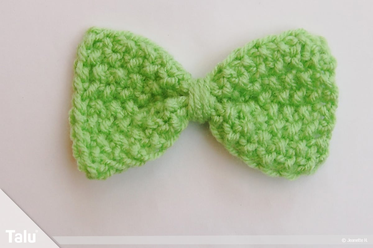 Schleife stricken, Modell 2, fertig gestrickte, zweite Schleife