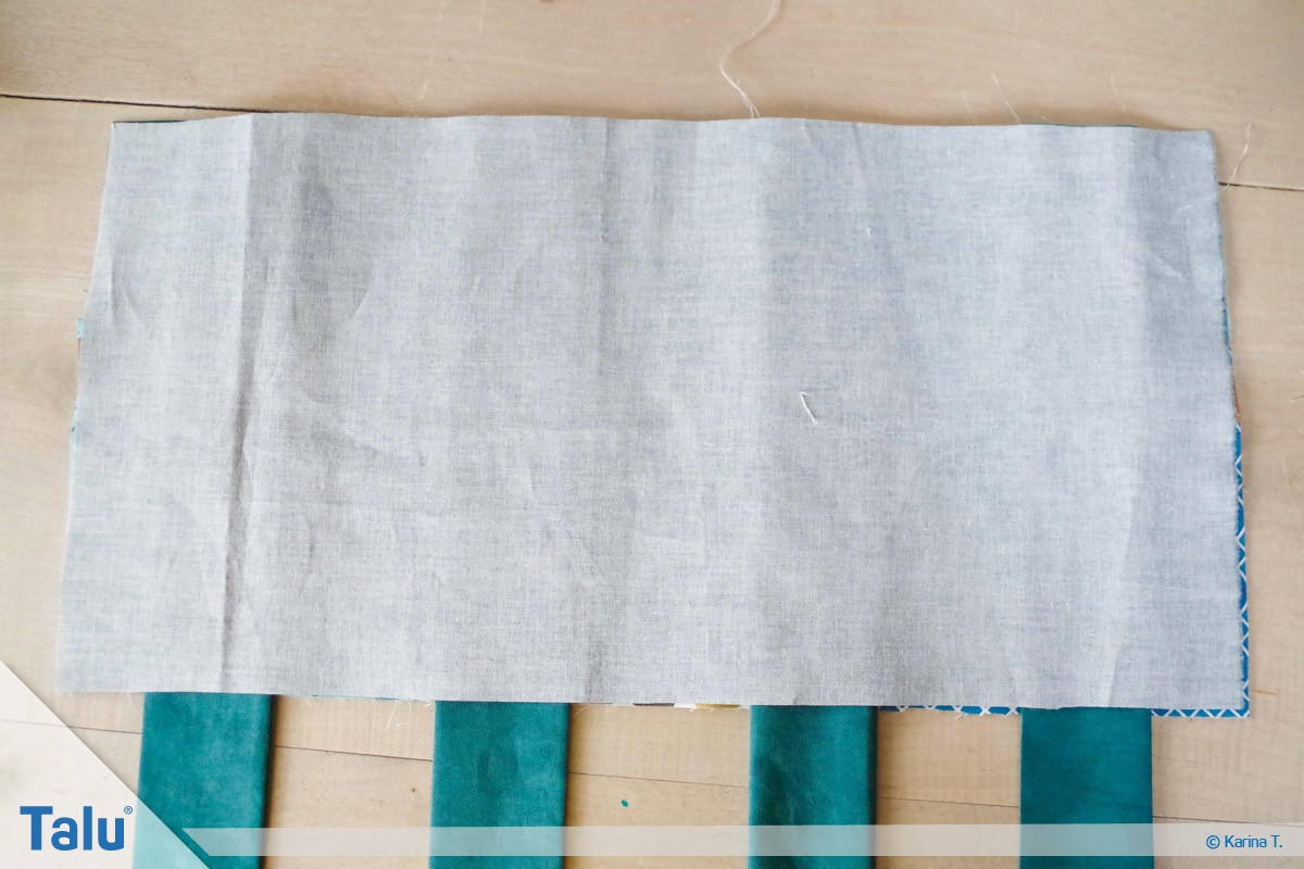 Bettutensilo nähen, Anleitung Betttasche, an Unterseite kleine Wendeöffnung freilassen