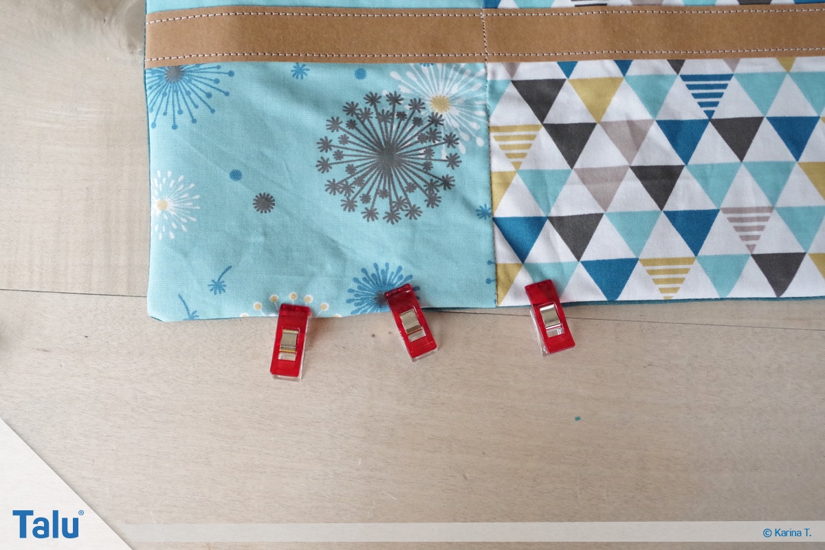 Bettutensilo nähen, Anleitung Betttasche, Wendeöffnung schließen