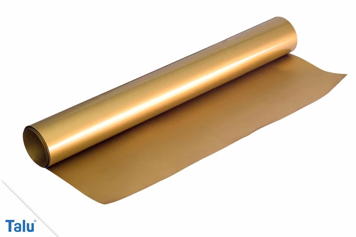 Bügelfolie verwenden, Flexfolie in der Farbe Gold