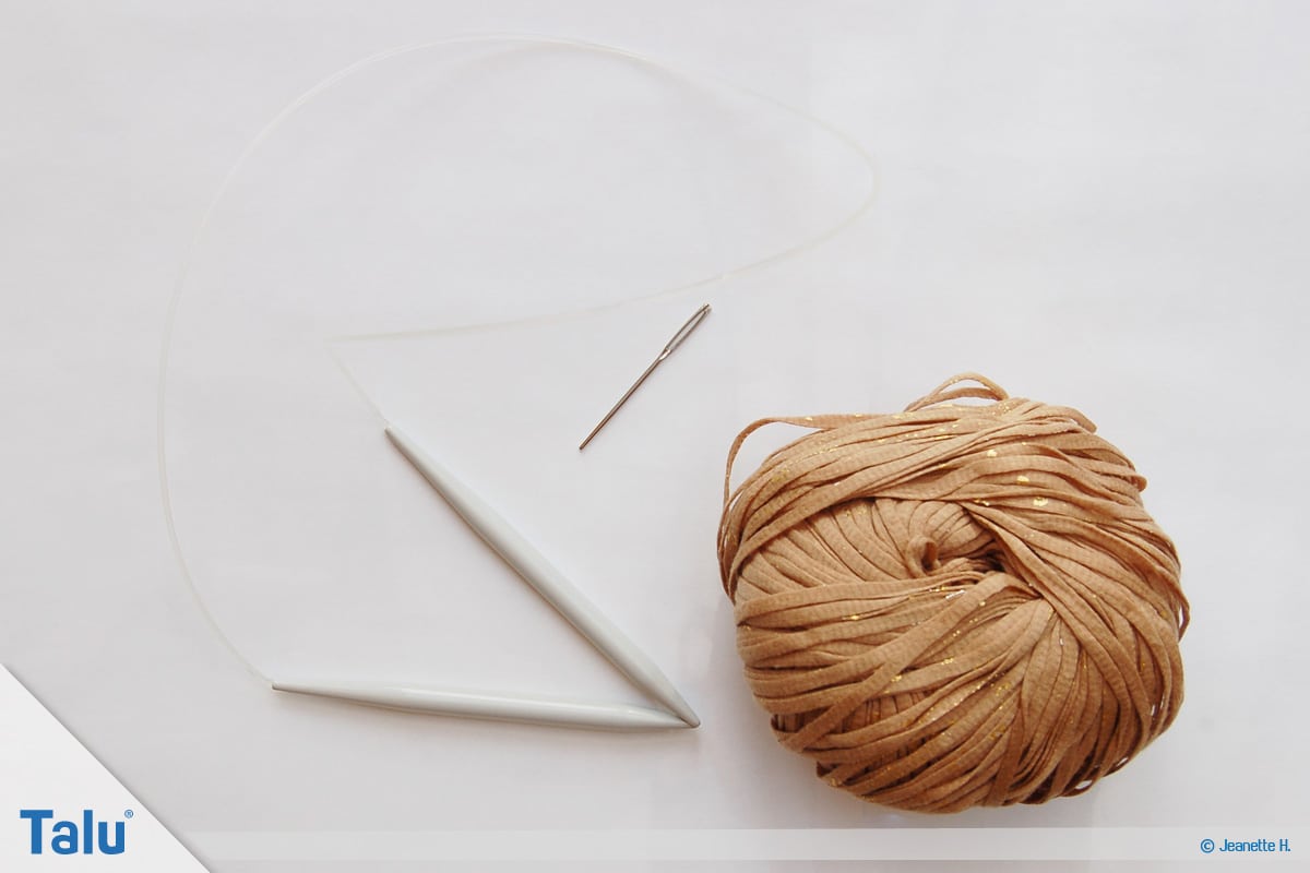 Fallmaschen stricken, Loop stricken, Material