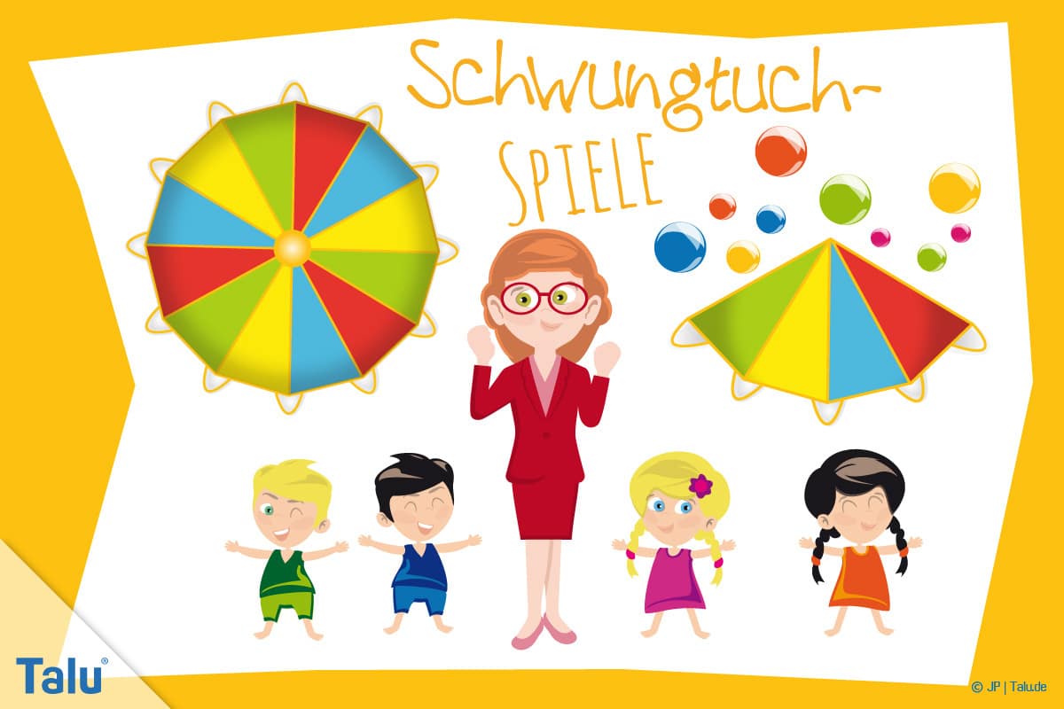 Schwungtuchspiele, Anleitung, Ideen zum Kindergeburtstag