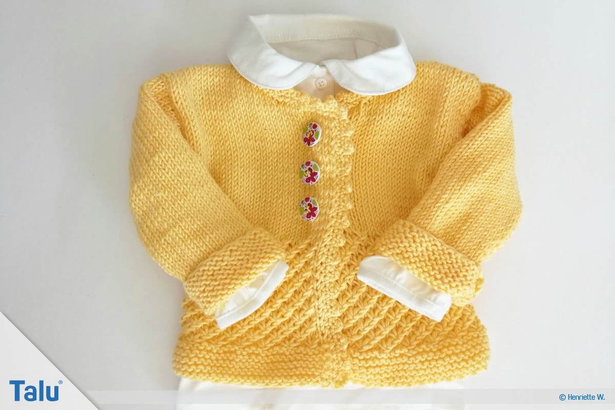 Babyjacke stricken, Anleitung Größe 56/62