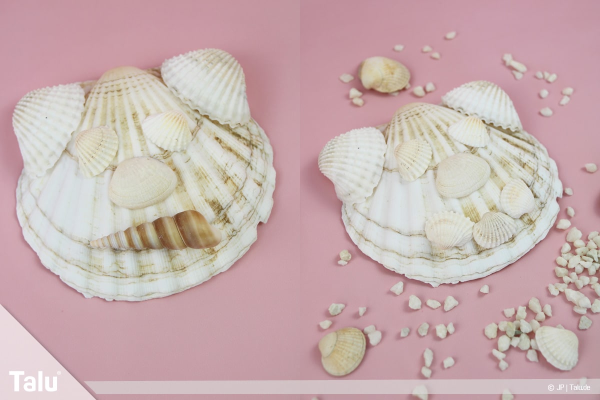 Basteln mit Steinen und Muscheln, Ideen, Gesichter basteln, Fantasiegesicht Eins
