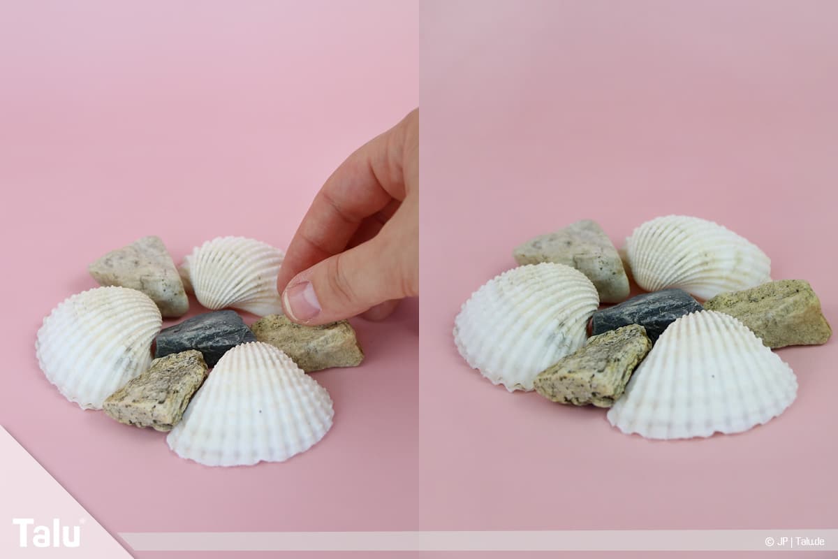 Basteln mit Steinen und Muscheln, Ideen, Kerzenständer, Steine und Muscheln anordnen