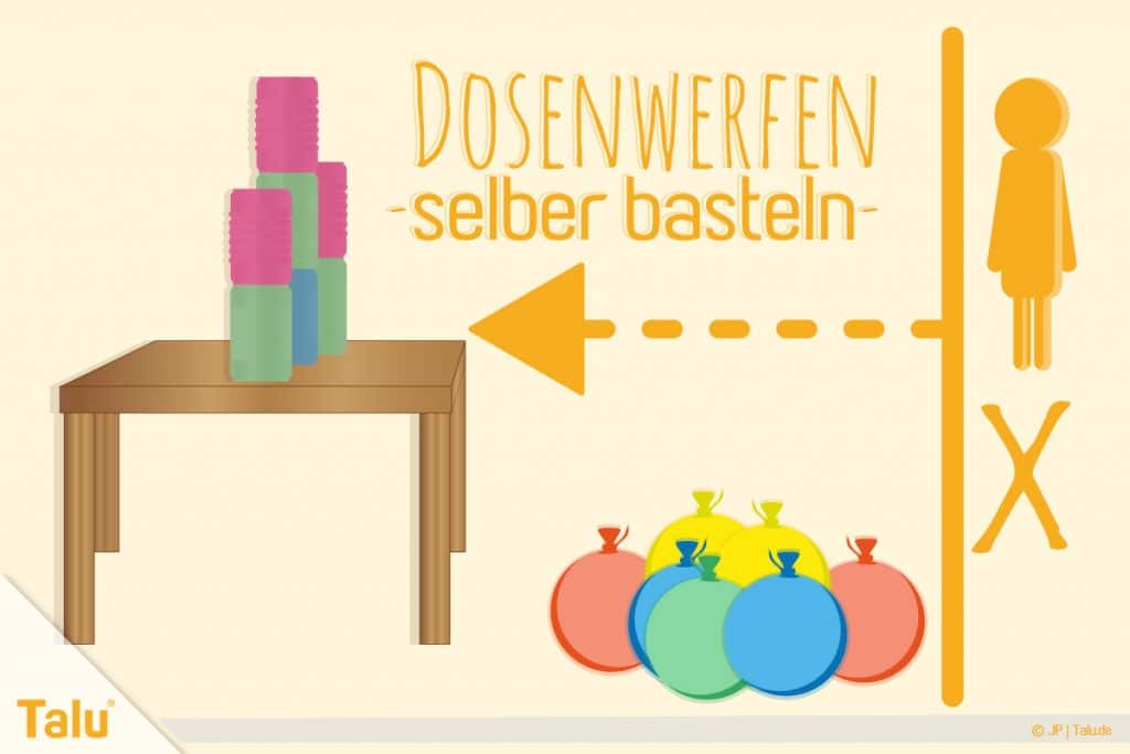 Dosenwerfen selber basteln, Anleitung und Spiele-Tipps